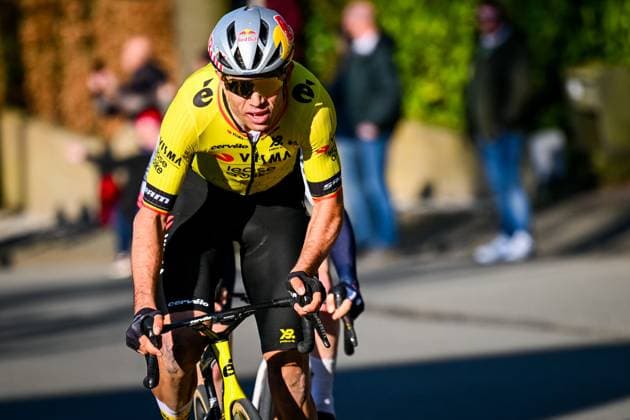 Belgian Wout van Aert of Team Visma-Lease a Bike pictured in action during the Kuurne-Brussels-Kuurne one day cycling race, 196,9 km from Kuurne to Kuurne via Brussels, Sunday 02 March 2025. POOLxLUCxCLAESSEN  x114012376x