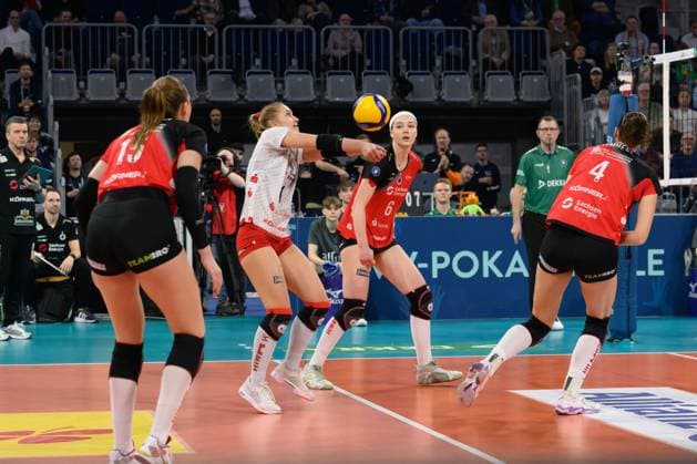 RECORD DATE NOT STATED Patricia Nestler (Nr. 1, Libera, Dresdner SC 1898); DVV Pokalfinale 2025 Frauen, Manheim am 02.03.2025 Copyright: xBEAUTIFULxSPORTS PeterxWeberx
