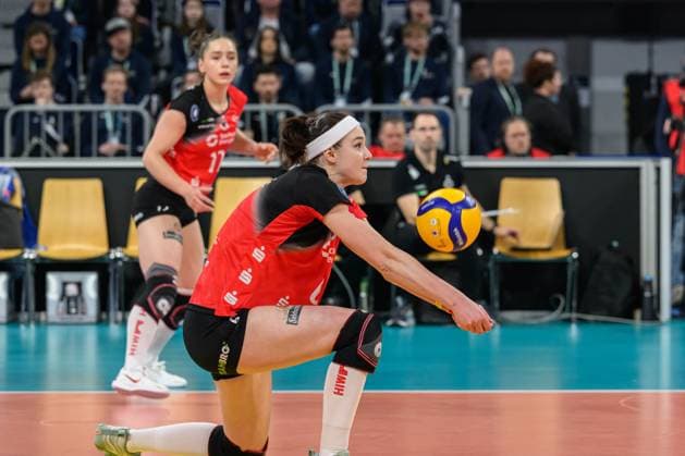 RECORD DATE NOT STATED Victoria Demidova (Nr. 6, Außenangriff, Dresdner SC 1898); DVV Pokalfinale 2025 Frauen, Manheim am 02.03.2025 Copyright: xBEAUTIFULxSPORTS PeterxWeberx