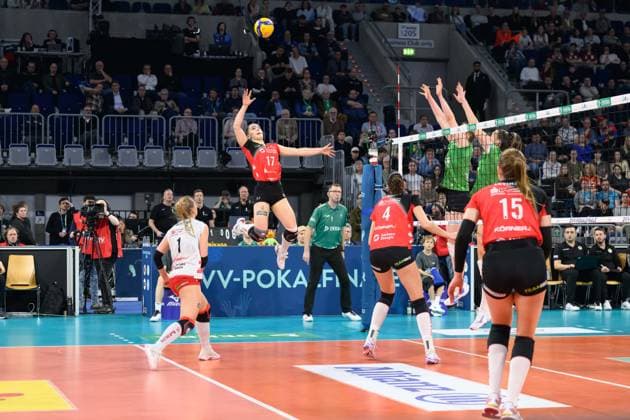 RECORD DATE NOT STATED Lorena Lorber Fijok (Nr. 17, Außenangriff, Dresdner SC 1898); DVV Pokalfinale 2025 Frauen, Manheim am 02.03.2025 Copyright: xBEAUTIFULxSPORTS PeterxWeberx