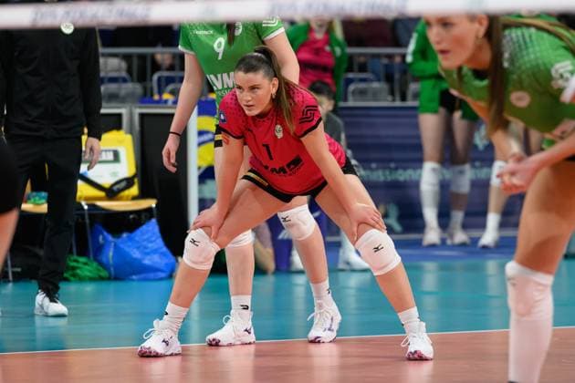 RECORD DATE NOT STATED Pippa Molenaar (Trikot Nr. 1, USC Münster); DVV Pokalfinale 2025 Frauen, Manheim am 02.03.2025 Copyright: xBEAUTIFULxSPORTS PeterxWeberx