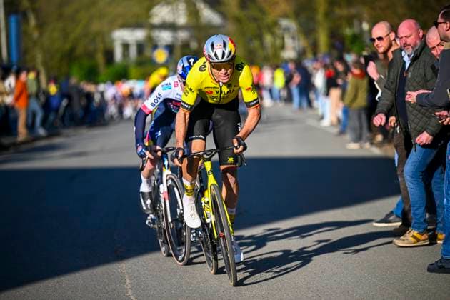 Kuurne - Brussel - Kuurne 2025 cycling race KUURNE, BELGIUM - MARCH 02 : Adria Roger (ESP) of Red Bull BORA - Hansgrohe and Van Aert Wout (BEL) of Team Visma - Lease a Bike attacking during the Men Elite UCI 1.Pro 77th Kuurne - Brussel - Kuurne cycling race of 203 kms with start in Kortrijk and finish in Kuurne on March 02, 2025 in Kuurne, Belgium, 02 03 2025 ( Motordriver Kenny Verfaillie & Kuurne Belgium  Copyright: xTomasxSiskx