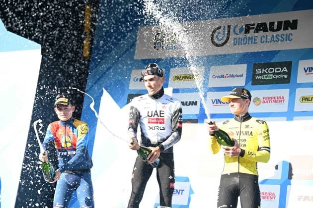 02-03-2025 Faun Drome Classic; 2025, Uae Team Emirates - Xrg; 2025, Lidl - Trek; 2025, Visma - Lease A Bike; Ayuso Pesquera, Juan; Skjelmose Jensen, Mattias; Tulett, Ben; Etoile Sur Rhone; 