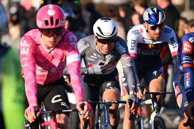 Kuurne - Brussel - Kuurne 2025 cycling race KUURNE, BELGIUM - MARCH 02 : Philipsen Jasper (BEL) of Alpecin-Deceuninck after the race during the Men Elite UCI 1.Pro 77th Kuurne - Brussel - Kuurne cycling race of 203 kms with start in Kortrijk and finish in Kuurne on March 02, 2025 in Kuurne, Belgium, 02 03 2025 ( Motordriver Kenny Verfaillie & Kuurne Belgium  Copyright: xTomasxSiskx