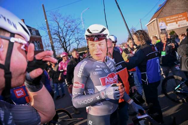 Kuurne - Brussel - Kuurne 2025 cycling race KUURNE, BELGIUM - MARCH 02 : Philipsen Jasper (BEL) of Alpecin-Deceuninck after the race during the Men Elite UCI 1.Pro 77th Kuurne - Brussel - Kuurne cycling race of 203 kms with start in Kortrijk and finish in Kuurne on March 02, 2025 in Kuurne, Belgium, 02 03 2025 ( Motordriver Kenny Verfaillie & Kuurne Belgium  Copyright: xTomasxSiskx