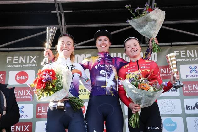 Fenix Omloop van het Hageland AARSCHOT TIELT - WINGE, Belgium 02 03 2025 Winner Femke Gerritse, SD Worx-Protime pictured during the Fenix Omloop van het Hageland on 02 March 2025 ( Picture by Gianni Barbieux Photo News ).  Copyright: xGiannixBarbieuxx