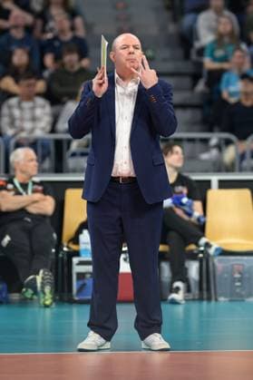 RECORD DATE NOT STATED Joel Banks (Trainer, BERLIN RECYCLING Volleys); DVV Pokalfinale 2025 Männer, Manheim am 02.03.2025 Copyright: xBEAUTIFULxSPORTS PeterxWeberx