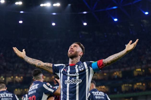 RECORD DATE NOT STATED Liga BBVA MX Clausura 2025 Monterrey vs Santos Sergio Ramos celebrates his goal 2-1 of Monterrey during the 10th round match between Monterrey and Santos as part of the Liga BBVA MX, Torneo Clausura 2025 at BBVA Bancomer Stadium, on March 02, 2025 in Monterrey, Nuevo Leon, Mexico. MONTERREY NUEVO LEON MEXICO  Copyright: xJorgexMartinezx 20250302213750_LMX_C25_MTY_SAN_RAMOS159