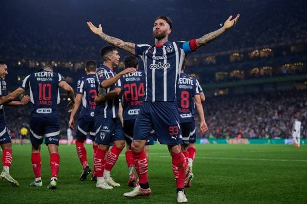 RECORD DATE NOT STATED Liga BBVA MX Clausura 2025 Monterrey vs Santos Sergio Ramos celebrates his goal 2-1 of Monterrey during the 10th round match between Monterrey and Santos as part of the Liga BBVA MX, Torneo Clausura 2025 at BBVA Bancomer Stadium, on March 02, 2025 in Monterrey, Nuevo Leon, Mexico. MONTERREY NUEVO LEON MEXICO  Copyright: xJorgexMartinezx 20250302213753_LMX_C25_MTY_SAN_RAMOS160