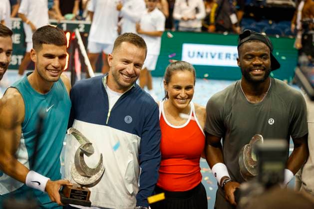Sport Themen der Woche KW09 Sport Bilder des Tages Carlos Alcaraz v Frances Tiafoe - Exhibition Match Carlos Alcaraz, Jose Juan Barca, Monica Puig and Frances Tiafoe during an exhibition match against Carlos Alcaraz of Spain at Coliseo de Puerto Rico on March 2, 2025 in San Juan, Puerto Rico. San Juan Puerto Rico  Copyright: xEdgardoxMedinax originalFilename:medinamillan-notitle250302_npIKW.jpg