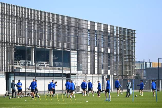 Club Brugge v Aston Villa - UEFA Champions League Media Activities 03 03 2025 WESTKAPELLE, BELGIUM - MARCH 03 : players of Club Brugge pictured during a training session ahead of the UEFA Champions League 2024 25 round of 16 match first round between Club Brugge and Aston Villa on March 3, 2025 in Westkapelle, Belgium, 03 03 2025 Westkapelle Belgium  Copyright: xTomasxSiskx