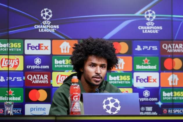 03.03.2025, Pressekonferenz zum UEFA Champions League Spiel zwischen Borussia Dortmund und OSC Lille, Karim Adeyemi (Borussia Dortmund), Dortmund Signal Iduna Park NRW Deutschland xRHR-FOTO DEx Copyright: DennisxEwert RHR-FOTOx RHR-FOTO DE