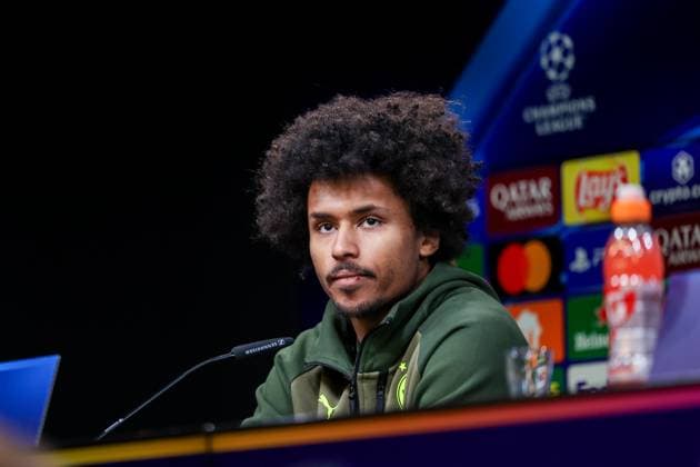 03.03.2025, Pressekonferenz zum UEFA Champions League Spiel zwischen Borussia Dortmund und OSC Lille, Karim Adeyemi (Borussia Dortmund), Dortmund Signal Iduna Park NRW Deutschland xRHR-FOTO DEx Copyright: DennisxEwert RHR-FOTOx RHR-FOTO DE
