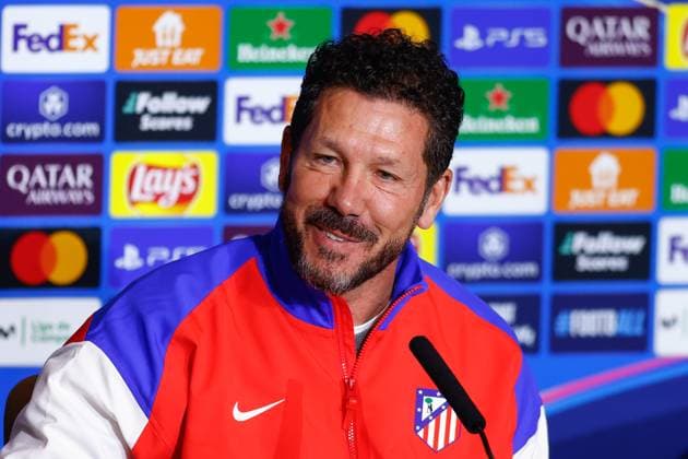March 3, 2025, Madrid, Madrid, SPAIN: Diego Pablo Simeone, head coach of Atletico de Madrid, attends his press conference, PK, Pressekonferenz ahead of the UEFA Champions League, football match against Real Madrid CF, at Riyadh Air Metropolitano on March 03, 2025, in Madrid, Spain. Madrid SPAIN - ZUMAa181 20250303_zaa_a181_116 Copyright: xDennisxAgyemanx