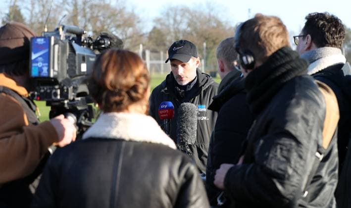 Trainer Stefan Leitl bei Medienrunde im Interview Fußball Fussball Saison 2024 2025 2. Bundesliga Herren DFL 03.03.2025 Training Auftakttrainining Hertha BSC Berlin DFL regulations prohibit any use of photographs as image sequences and or quasi-video.