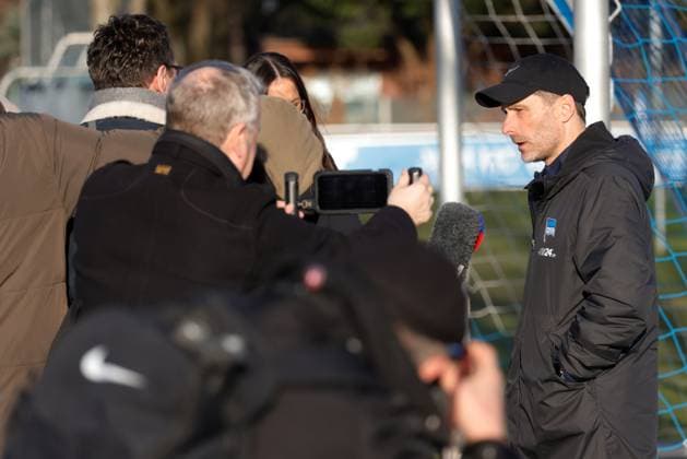 Trainer Stefan Leitl (Hertha BSC ) bei Medienrunde, Deutschland, Berlin, Sportpark, Fussball, Herren, Saison 2024 2025, 2. Bundesliga