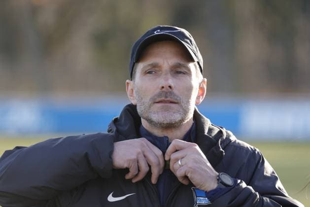 Trainer Stefan Leitl (Hertha BSC ) bei Medienrunde, Deutschland, Berlin, Sportpark, Fussball, Herren, Saison 2024 2025, 2. Bundesliga