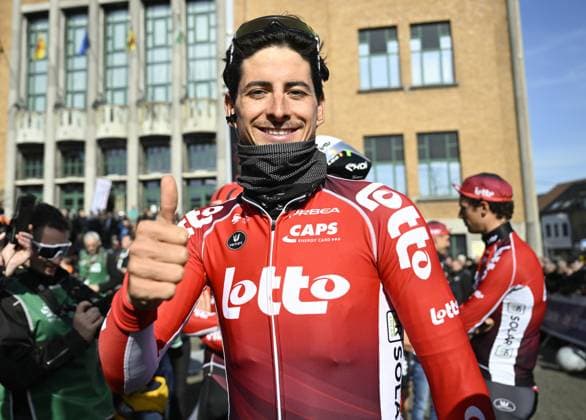 Belgian Cedric Beullens of Lotto Cycling Team pictured at the start of the Ename Samyn Classic one day cycling race, 199,1km from Quaregnon to Dour on Tuesday 04 March 2025. TOM GOYVAERTS TomxGoyvaerts  x114211403x