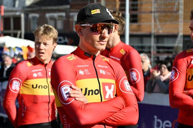 Samyn Classic 2025 DOUR, BELGIUM - MARCH 04 : rider of Uno-X Pro Mobility pictured during the 57th edition of the Samyn cycling race, with start in Quaregnon and finish in Dour after 199km of racing on March 4, 2025 in Dour, Belgium, 04 03 2025 Dour Belgium  Copyright: xJanxDexMeuleneirx