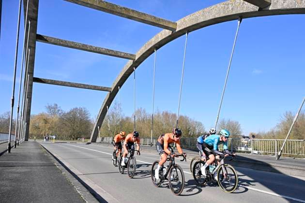 Samyn Classic 2025 DOUR, BELGIUM - MARCH 04 : Van Veenendaal Hidde (NED) of BEAT Cycling Club, Peters Marvin (NED) of Diftar Continental Cyclingteam pictured during the 57th edition of the Samyn cycling race, with start in Quaregnon and finish in Dour after 199km of racing on March 4, 2025 in Dour, Belgium, 04 03 2025 Dour Belgium  Copyright: xJanxDexMeuleneirx