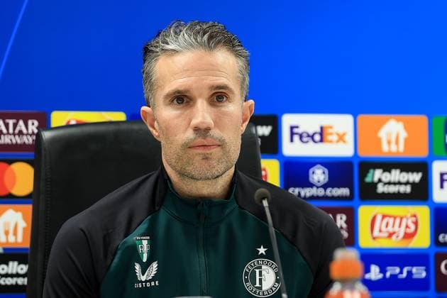 ROTTERDAM, 4-3-24, Stadion de Kuip, Dutch Eredivisie 2024 2025, press conference, PK, Pressekonferenz Robin van Persie before the UEFA Champions League match against Inter Milan, Press conference Robin van Persie  x28165685x Copyright: