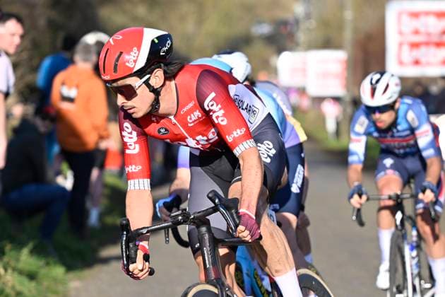Samyn Classic 2025 DOUR, BELGIUM - MARCH 04 : Beullens Cedric (BEL) of Lotto pictured during the 57th edition of the Samyn cycling race, with start in Quaregnon and finish in Dour after 199km of racing on March 4, 2025 in Dour, Belgium, 04 03 2025 Dour Belgium  Copyright: xJanxDexMeuleneirx