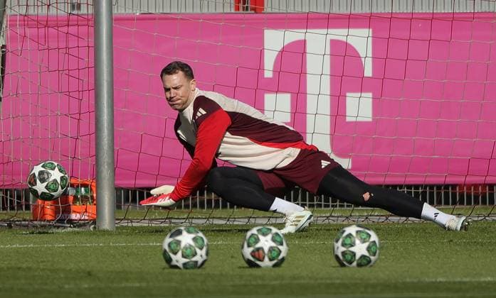 04.03.2025, Champions League, FC Bayern Muenchen Abschlusstraining, Fussball, im Bild: Manuel Neuer (FC Bayern Muenchen)