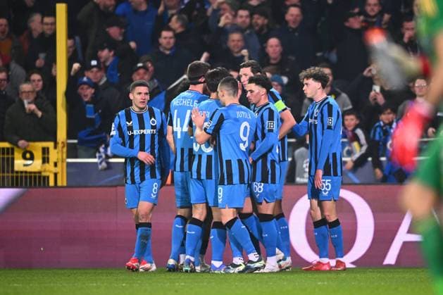 Club Brugge v Aston Villa - UEFA Champions League BRUGGE, BELGIUM - MARCH 04 : De Cuyper Maxim midfielder of Club Brugge celebrating scoring a goal with his team during the UEFA Champions League 2024 25 round of 16 match first round between Club Brugge and Aston Villa on March 4, 2025 in Brugge, Belgium, 04 03 2025 Brugge Belgium  Copyright: xGvgx