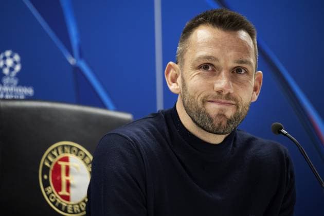 ROTTERDAM - Stefan de Vrij of International during the press conference, PK, Pressekonferenz at De Kuip ahead of the Champions League eighth-final match against Feyenoord. ANP OLAF CRACK xVIxANPxSportx xxANPxIVx 521559175 originalFilename: 521559175.jpg