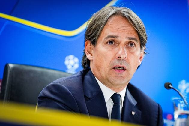 Champions League 2024-2025: press conference, PK, Pressekonferenz of FC Inter Milano Rotterdam - FC Inter Milano trainer Simone Inzaghi during the press conference of FC Inter Milano in preparation of the Champions League duel against Feyenoord at Stadion Feijenoord De Kuip on 4 March 2025 in Rotterdam, The Netherlands. Copyright: xYannickxVerhoevenx
