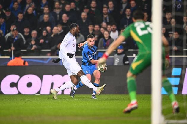 Club Brugge v Aston Villa - UEFA Champions League BRUGGE, BELGIUM - MARCH 04 : Jutgla Ferran forward of Club Brugge in action during the UEFA Champions League 2024 25 round of 16 match first round between Club Brugge and Aston Villa on March 4, 2025 in Brugge, Belgium, 04 03 2025 Brugge Belgium  Copyright: xGvgx