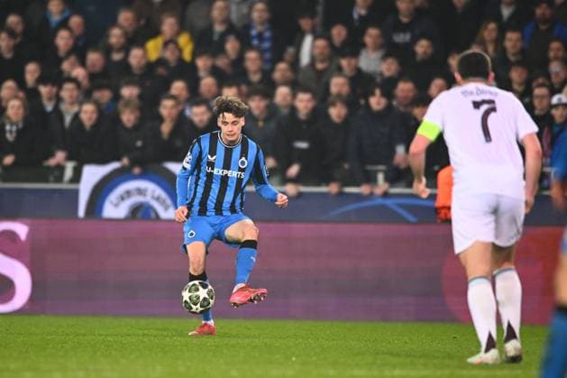 Club Brugge v Aston Villa - UEFA Champions League BRUGGE, BELGIUM - MARCH 04 : De Cuyper Maxim midfielder of Club Brugge in action during the UEFA Champions League 2024 25 round of 16 match first round between Club Brugge and Aston Villa on March 4, 2025 in Brugge, Belgium, 04 03 2025 Brugge Belgium  Copyright: xGvgx