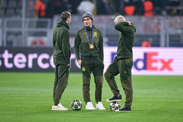 04.03.2025, Fussball UEFA Champions League 2024 2025, Achtelfinale, Borussia Dortmund - Lille OSC, im Signal-Iduna-Park, Maximilian Beier (Borussia Dortmund), Gio Reyna (Borussia Dortmund), Julian Ryerson (Borussia Dortmund)