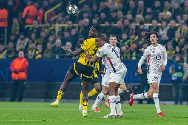 04.03.2025, Borussia Dortmund vs. OSC Lille, UEFA Champions League, Achtelfinale-Hinspiel Serhou Guirassy (Borussia Dortmund, 9) Copyright: xBahhoxKarax