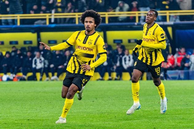 04.03.2025, Borussia Dortmund vs. OSC Lille, UEFA Champions League, Achtelfinale-Hinspiel Tor zum 1:0 durch Karim Adeyemi (Borussia Dortmund, 27) Copyright: xBahhoxKarax