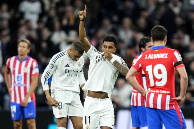 Cc Madrid 04 03 2025 - Champions League Real Madrid-Atletico Madrid foto Cesar Cebolla Image nella foto: esultanza gol Rodrygo 