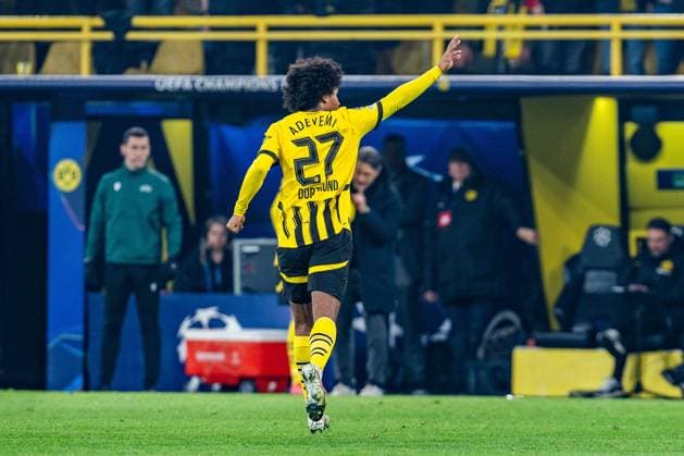 04.03.2025, Borussia Dortmund vs. OSC Lille, UEFA Champions League, Achtelfinale-Hinspiel Tor zum 1:0 durch Karim Adeyemi (Borussia Dortmund, 27) Copyright: xBahhoxKarax