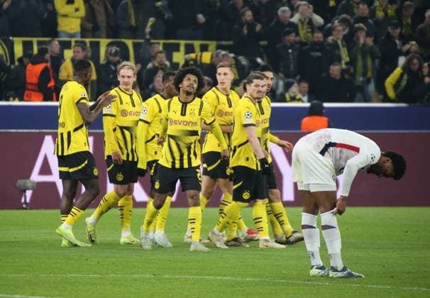 04.03.2025, xgrfx, Fussball UEFA Champions League, Borussia Dortmund - Lille OSC v.l. Tor, Karim Adeyemi (Borussia Dortmund) (DFL DFB REGULATIONS PROHIBIT ANY USE OF PHOTOGRAPHS as IMAGE SEQUENCES and or QUASI-VIDEO) Dortmund