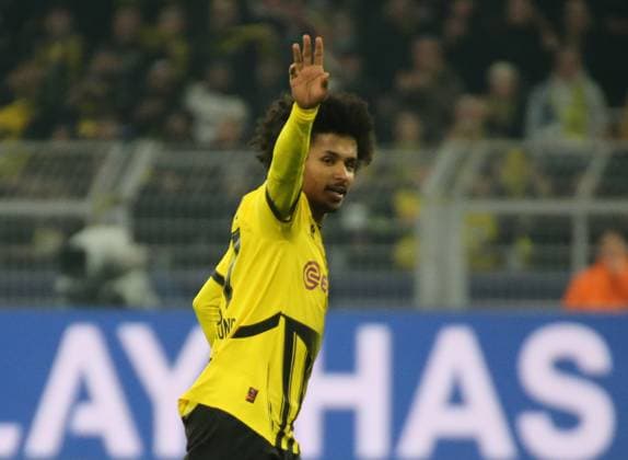 04.03.2025, xgrfx, Fussball UEFA Champions League, Borussia Dortmund - Lille OSC v.l. Tor, Karim Adeyemi (Borussia Dortmund) (DFL DFB REGULATIONS PROHIBIT ANY USE OF PHOTOGRAPHS as IMAGE SEQUENCES and or QUASI-VIDEO) Dortmund