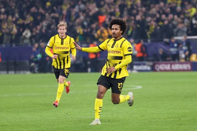 04.03.2025, UEFA Champions League, Achtelfinale, Borussia Dortmund - Lille OSC, Karim Adeyemi (Borussia Dortmund) bejubelt das Tor zum 1:0, Dortmund Signal Iduna Park NRW Deutschland xRHR-FOTO DEx Copyright: DennisxEwert RHR-FOTOx RHR-FOTO DE