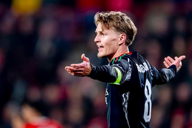 Arsenal midfielder Martin Odegaard during the match PSV - Arsenal at the Philips stadium for the UEFA Champions League- Round of 16 - 1st leg season 2024-2025 in EINDHOVEN, Netherlands on 4 march 2025, (photo by Marcel van Dorst EYE4images DeFodi Images)