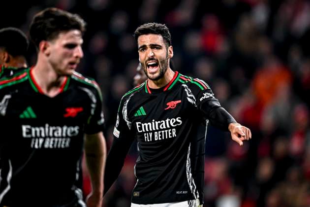 Arsenal midfielder Mikel Merino, during the match PSV - Arsenal at the Philips stadium for the UEFA Champions League- Round of 16 - 1st leg season 2024-2025 in EINDHOVEN, Netherlands on 4 march 2025, (photo by Stefan Koops EYE4images DeFodi Images)