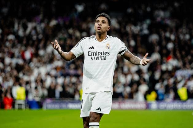 Real Madrid CF vs Atletico de Madrid - UEFA Champions League - 04 03 2025 Rodrygo of Real Madrid celebrates his goal during the UEFA Champions League match between Real Madrid CF and Atletico de Madrid at Estadio Santiago Bernabeu on March 04, 2025 in Madrid, Spain. Madrid Spain Copyright: xPGSxPhotoxAgencyx