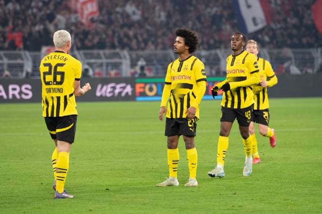 Karim-David ADEYEMI (DO) jubelt nach seinem Tor zum 1-0, ,Jubel, jubeln, Freude, cheers, Fussball Champions League, Achtelfinale, Round of 16, Borussia Dortmund (DO) - OSC Lille (LOSC) am 04.03.2025 in Dortmund Deutschland. UEFA regulations prohibit any use of photographs as image sequences and or quasi-video Â