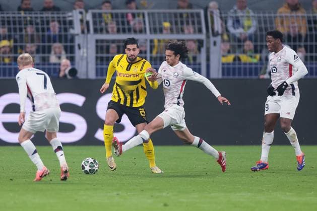 04.03.2025, UEFA Champions League, Achtelfinale, Borussia Dortmund - Lille OSC, v. l. Emre Can (Borussia Dortmund), Ismaily (LOSC Lille), Dortmund Signal Iduna Park NRW Deutschland xRHR-FOTO DEx Copyright: DennisxEwert RHR-FOTOx RHR-FOTO DE