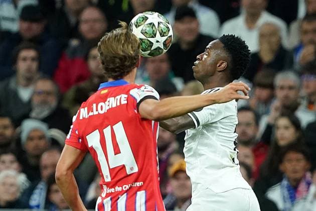 REAL MADRID CF v ATLETICO DE MADRID. CHAMPIONS LEAGUE 2024 2025. ROUND OF 16. 1ST LEG MATCH. Real Madrid CF s Vinicius Junior during Champions League 2024 2025 Round of 16 1st leg match. March 4,2025. (ALTERPHOTOS Acero) MadridSpain  Copyright: xAcerox