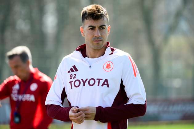 Stephan El Shaarawy of AS Roma attends a training session the day before the Europa League football match between AS Roma and Athletic Bilbao at Centro Sportivo Fulvio Bernardini in Rome (Italy), March 5, 2025. AndreaxStaccioli