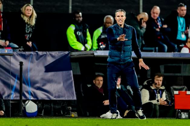 Feyenoord Rotterdam trainer Robin van Persie during the match Feyenoord - Inter at the Stadium De Kuip for the UEFA Champions League - Round of 16 - 1st leg season 2024-2025 in ROTTERDAM, Netherlands on 5 march 2025, (photo by Marcel van Dorst EYE4images DeFodi Images)