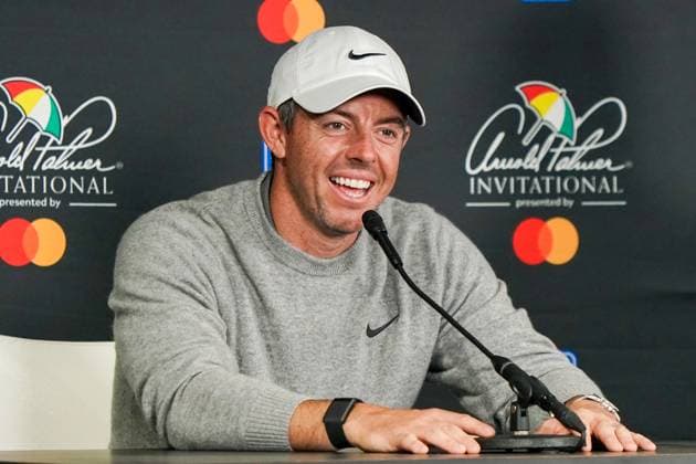 March 5, 2025, Orlando, Florida, USA: Rory McIlroy speaks to the media after the Arnold Palmer Invitational presented by Mastercard Pro-Am at Bay Hill Club & Lodge. Orlando USA - ZUMAw109 20250305_fap_w109_003 Copyright: xDebbyxWongx