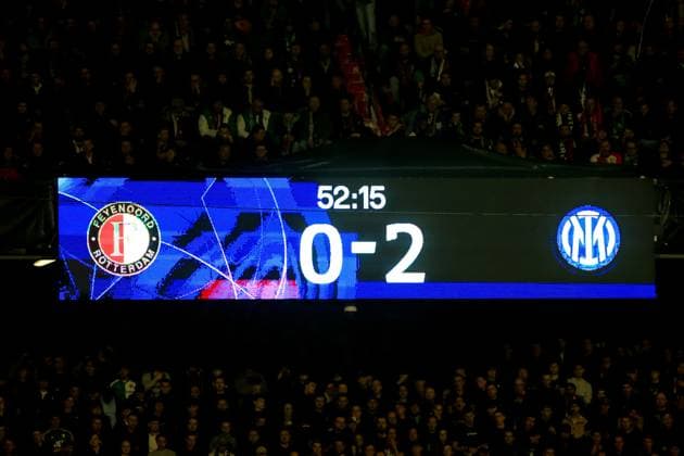 ROTTERDAM, 05-03-25, Stadium de Kuip, Champions League, 2024 2025, Feyenoord - Feyenoord Inter Milan, score after 52 minutes 0-2 Feyenoord Inter Milan  x28179447x Copyright: